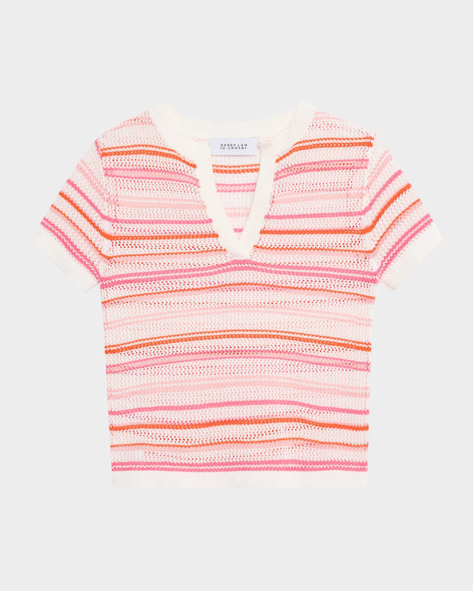 Andy Corded Mesh Split-Neck Sweat